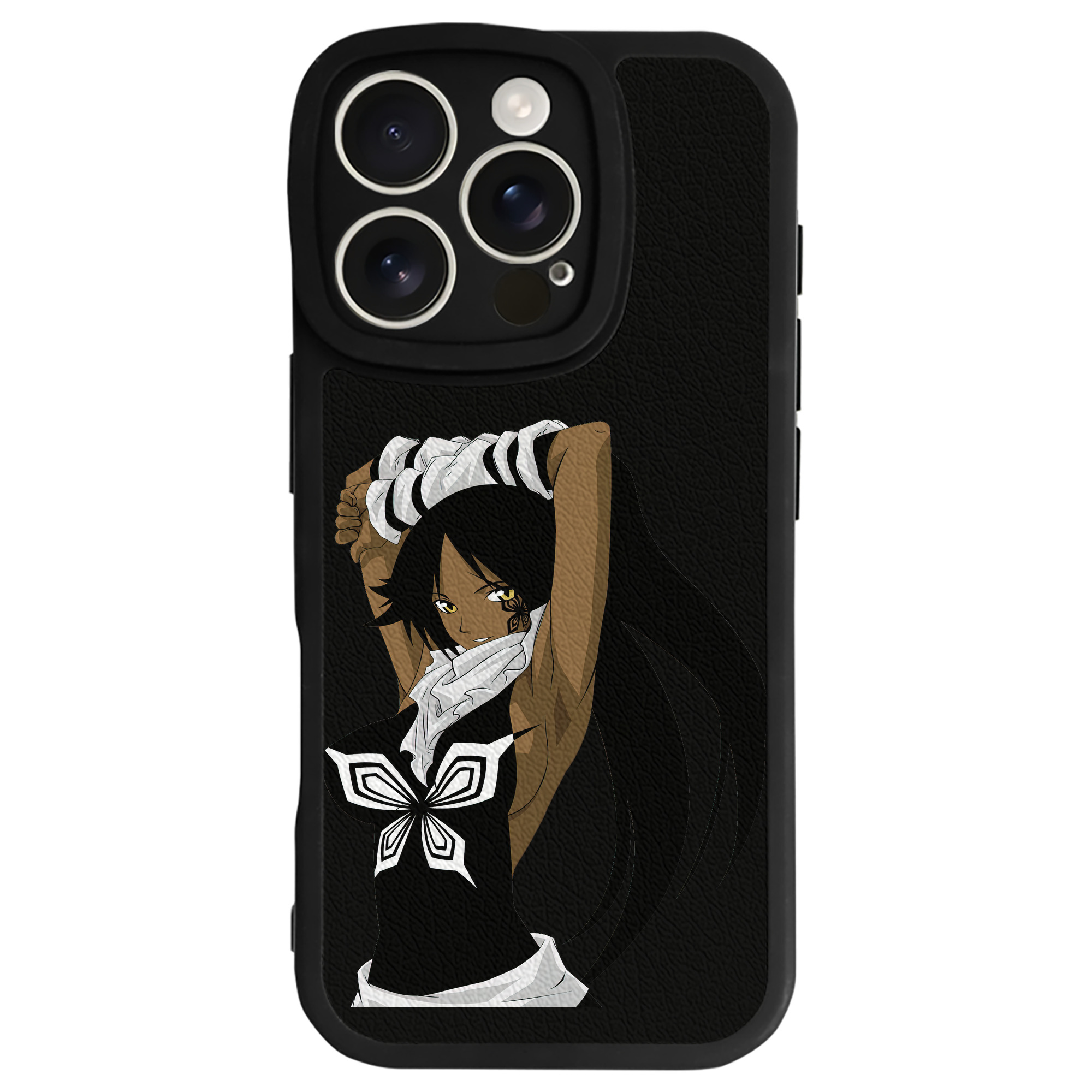 （画像用） ブリーチ 四楓院 夜一（しほういん よるいち） BLEACH Shihouin Yoruichi 【iPhone 16シリーズ対応】シリコンスマホケース（レザー調） 材質：シリコン